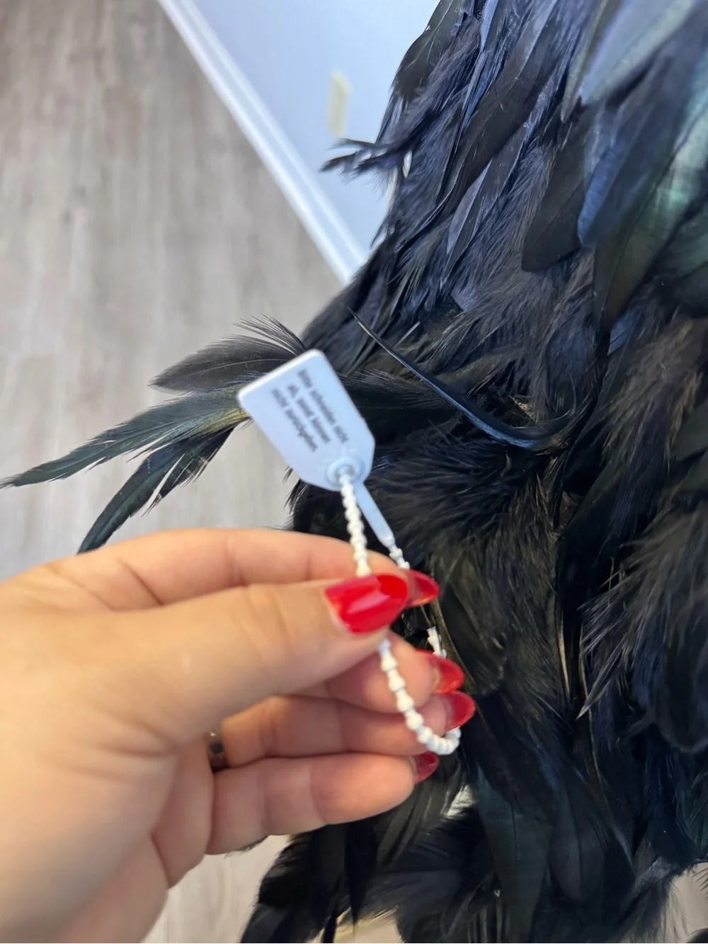 NWT Black Feather Mini Skirt